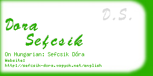 dora sefcsik business card