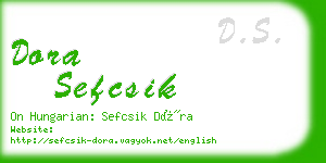 dora sefcsik business card